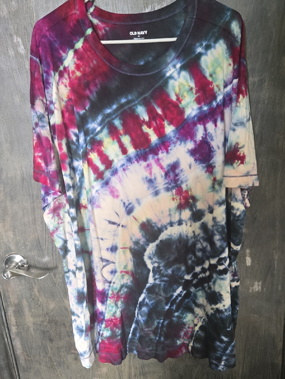 Old Navy Navy, Magenta & Cream Tie-Dye Tee